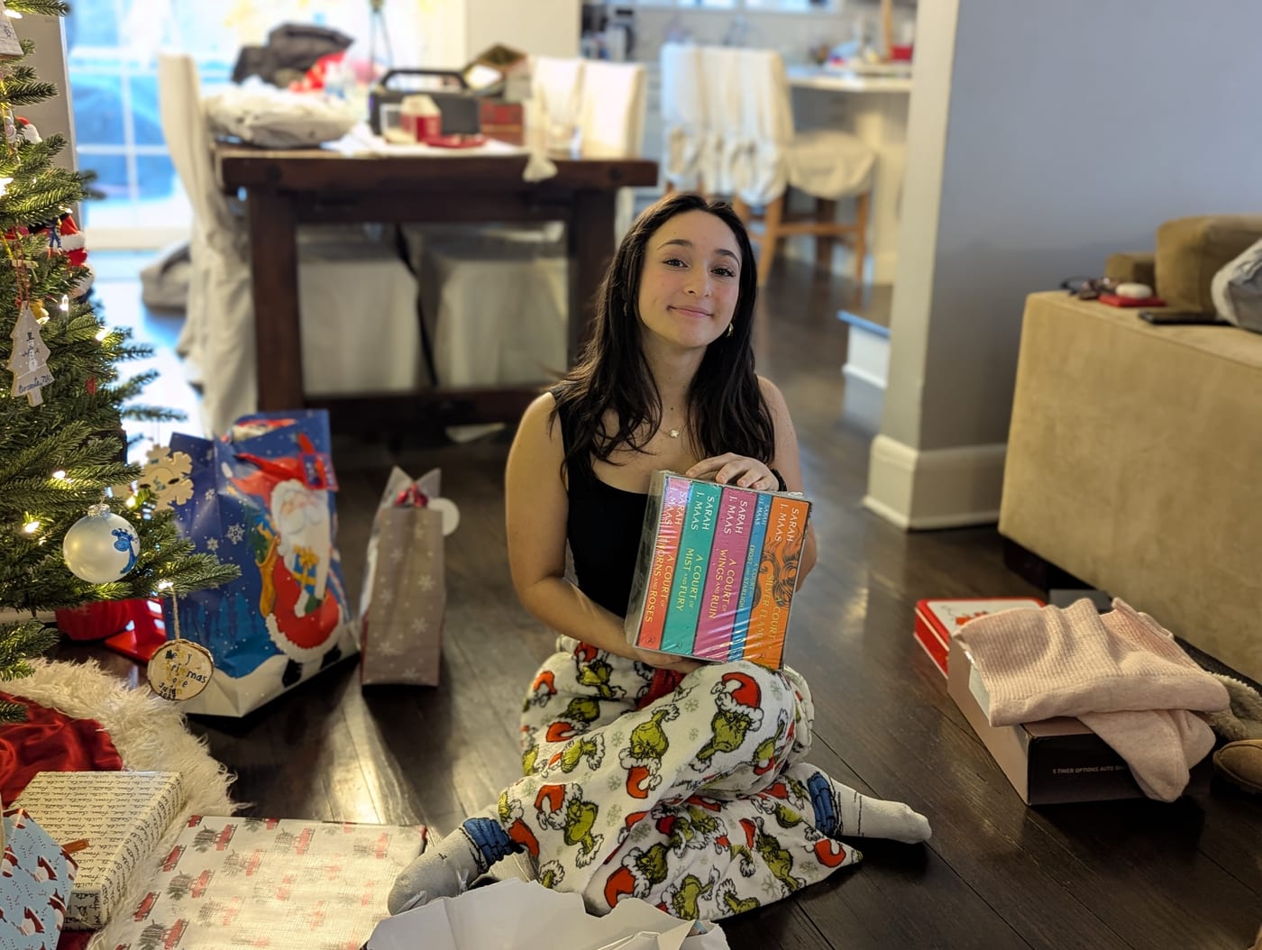 Lucy with books