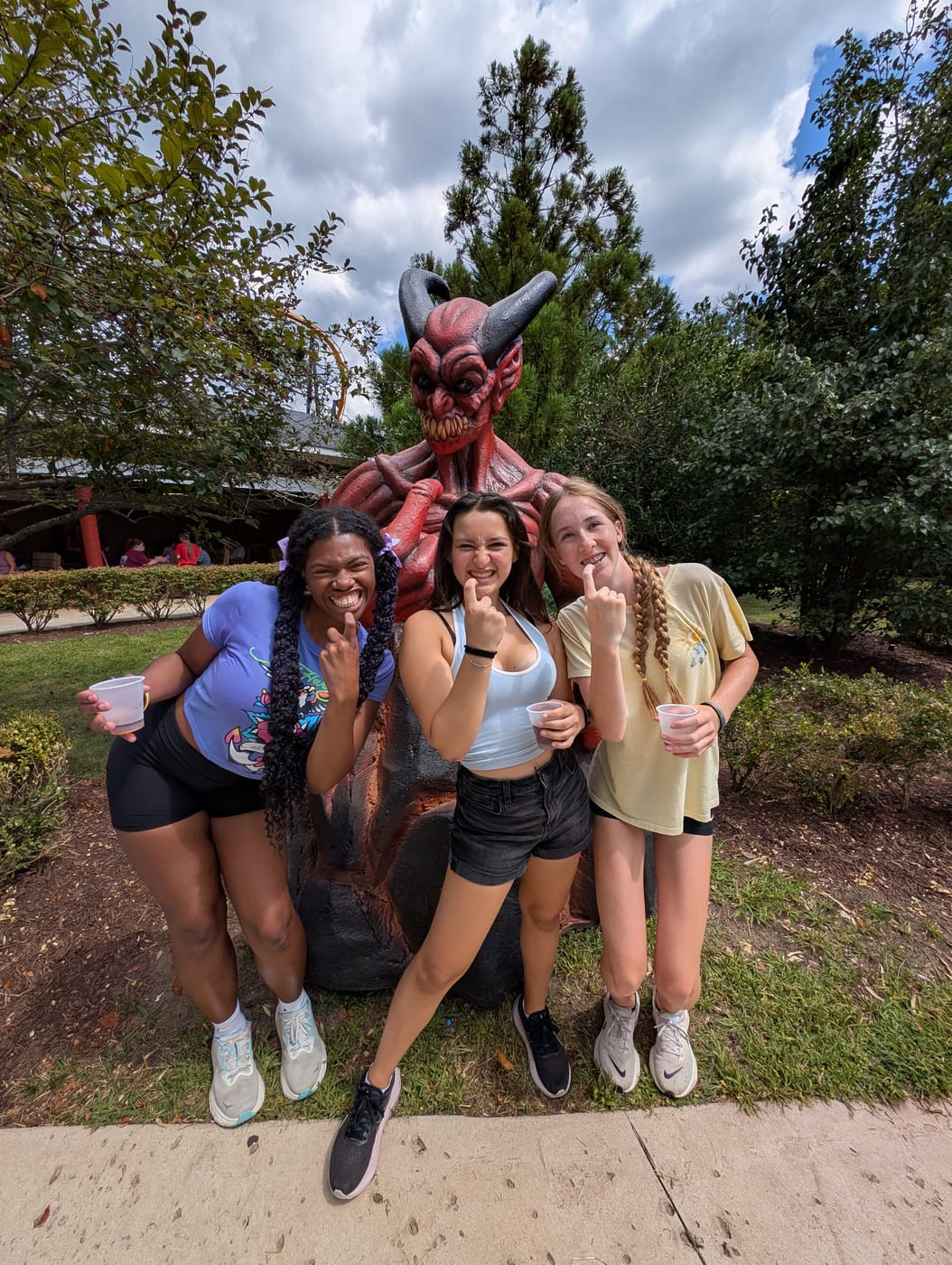 Lucy and friends at theme park