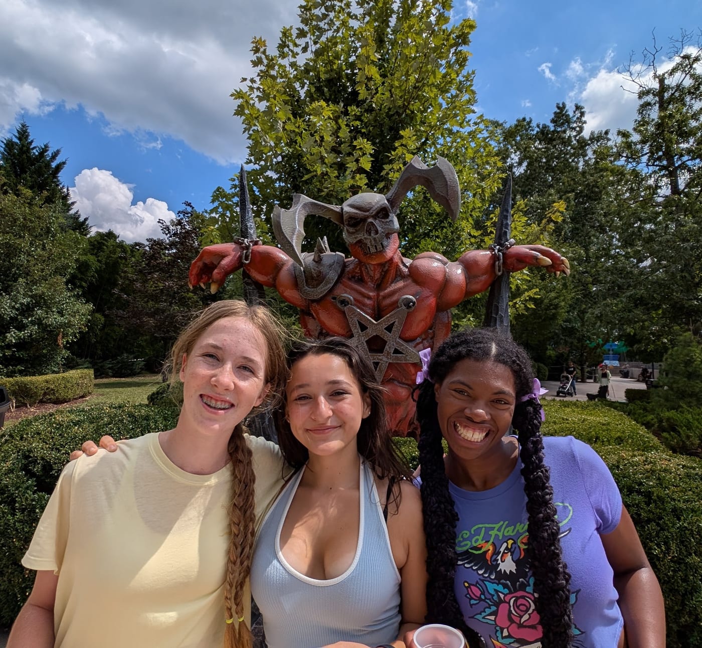 Lucy and friends at theme park