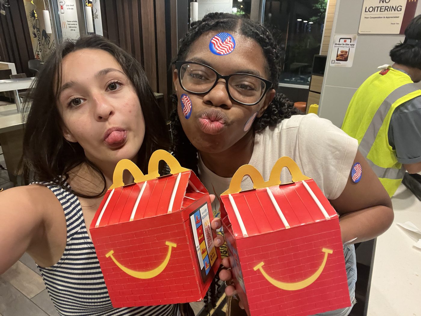 Lucy and Joy with Happy Meals
