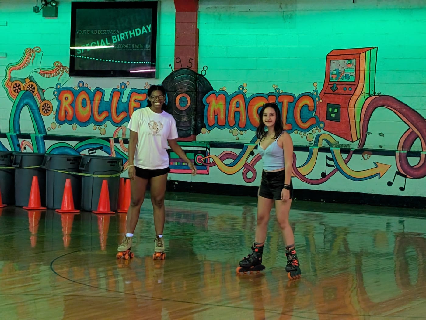 Lucy roller skating