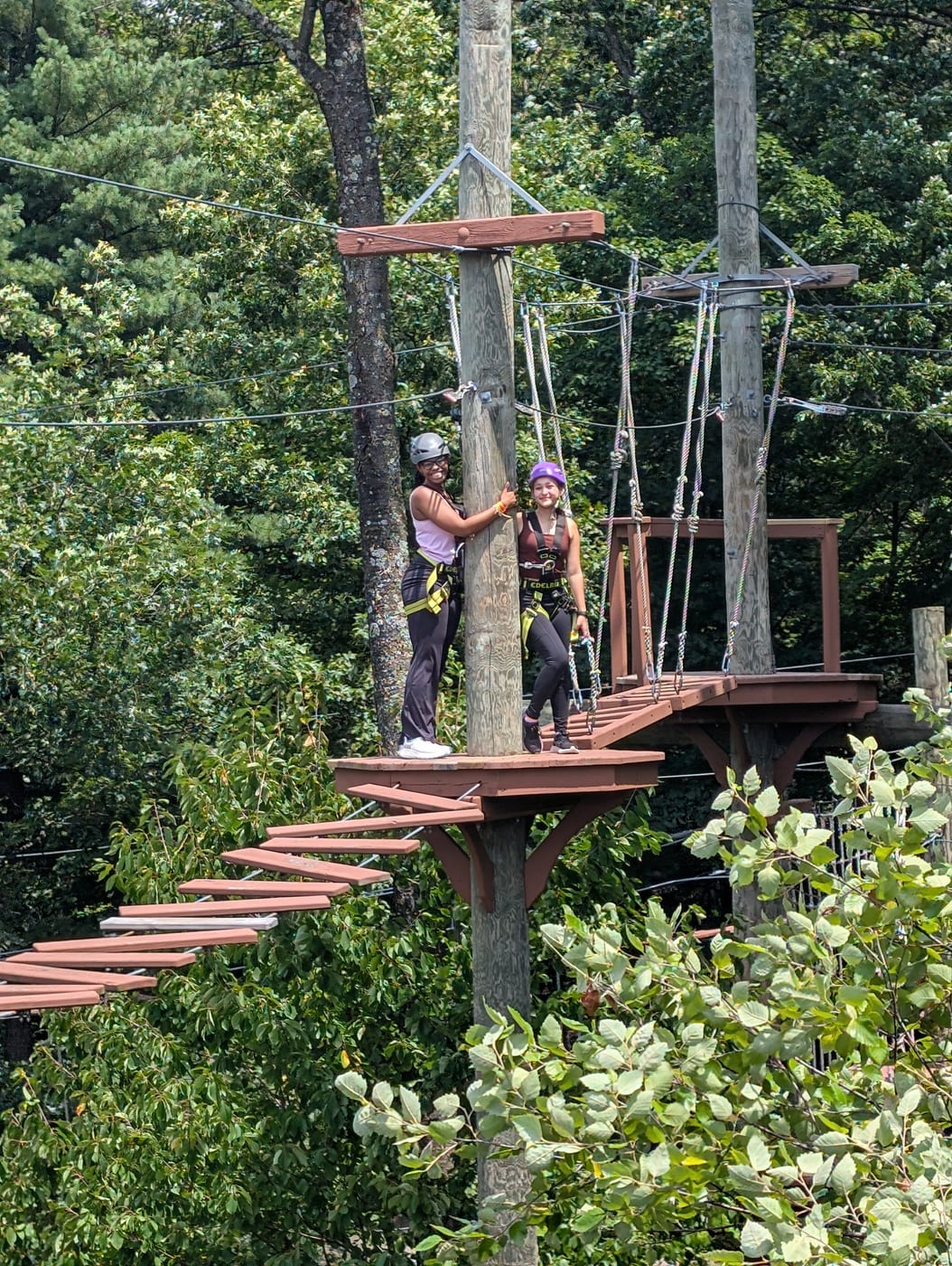 Lucy on ropes course